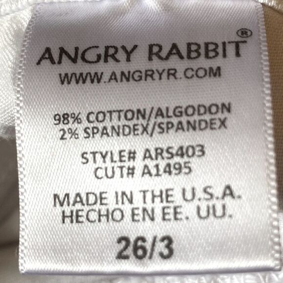 Angry Rabbit Wm’s Sz 3 W26 White Distressed Frayed Hem Cotton Blend Shorts - Picture 6 of 6